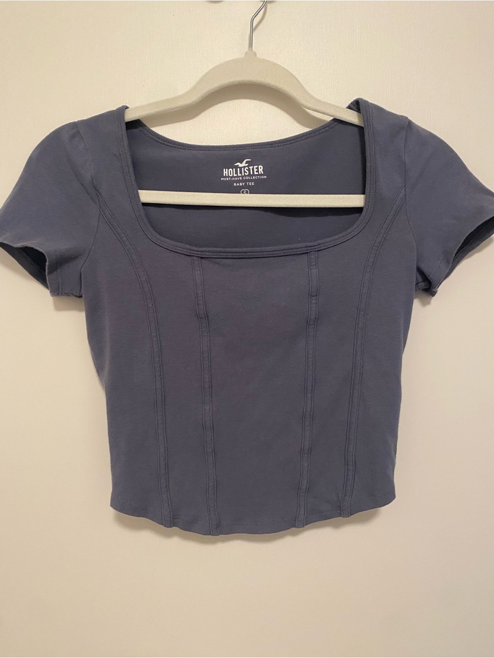 Hollister Must Have Collection Baby Tee Slate Blue Small